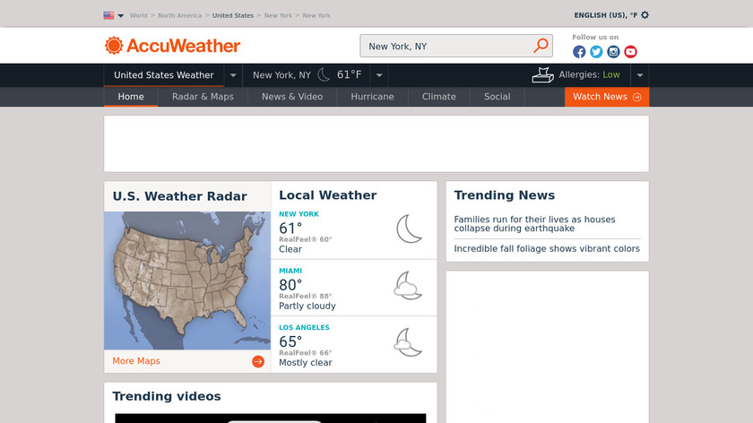 AccuWeather Landing Page