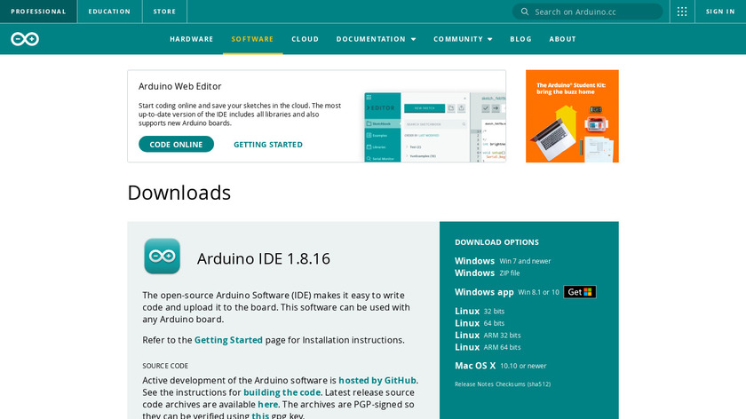 Arduino IDE Landing Page