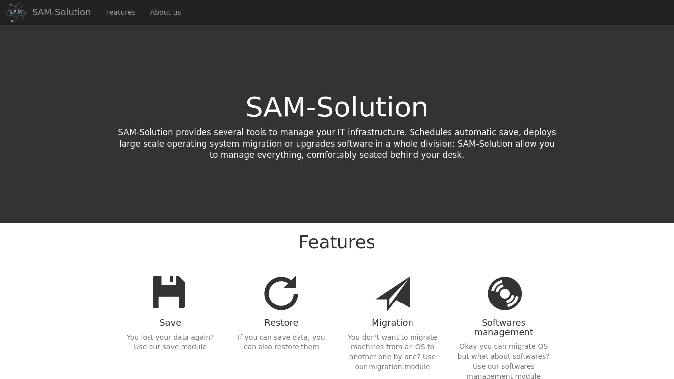 EIP SAM Landing page