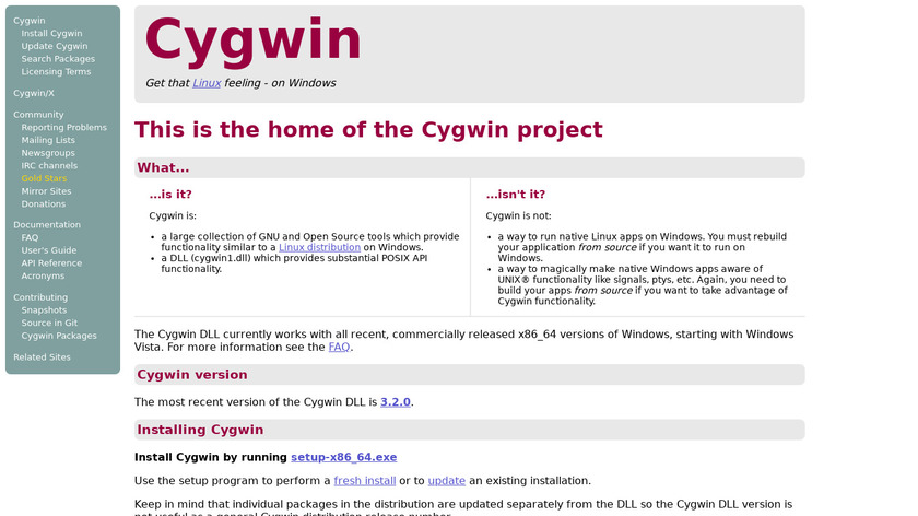 Cygwin Landing Page