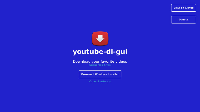 youtube-dl-gui Landing Page