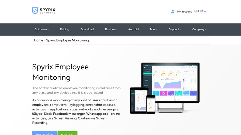 Spyrix Employee Monitoring Landing Page