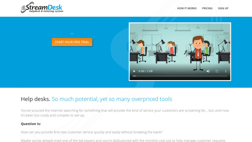eStreamDesk Landing Page