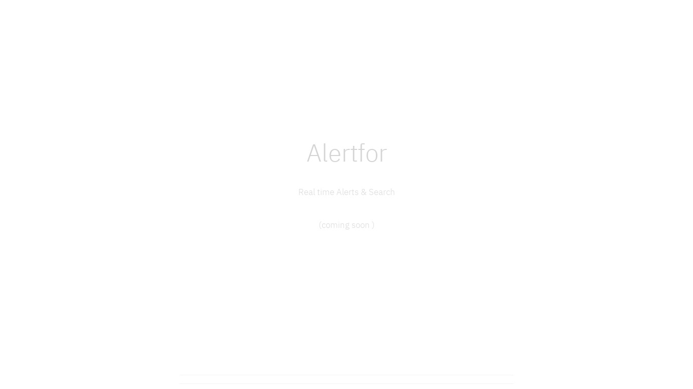 AlertFor Landing page