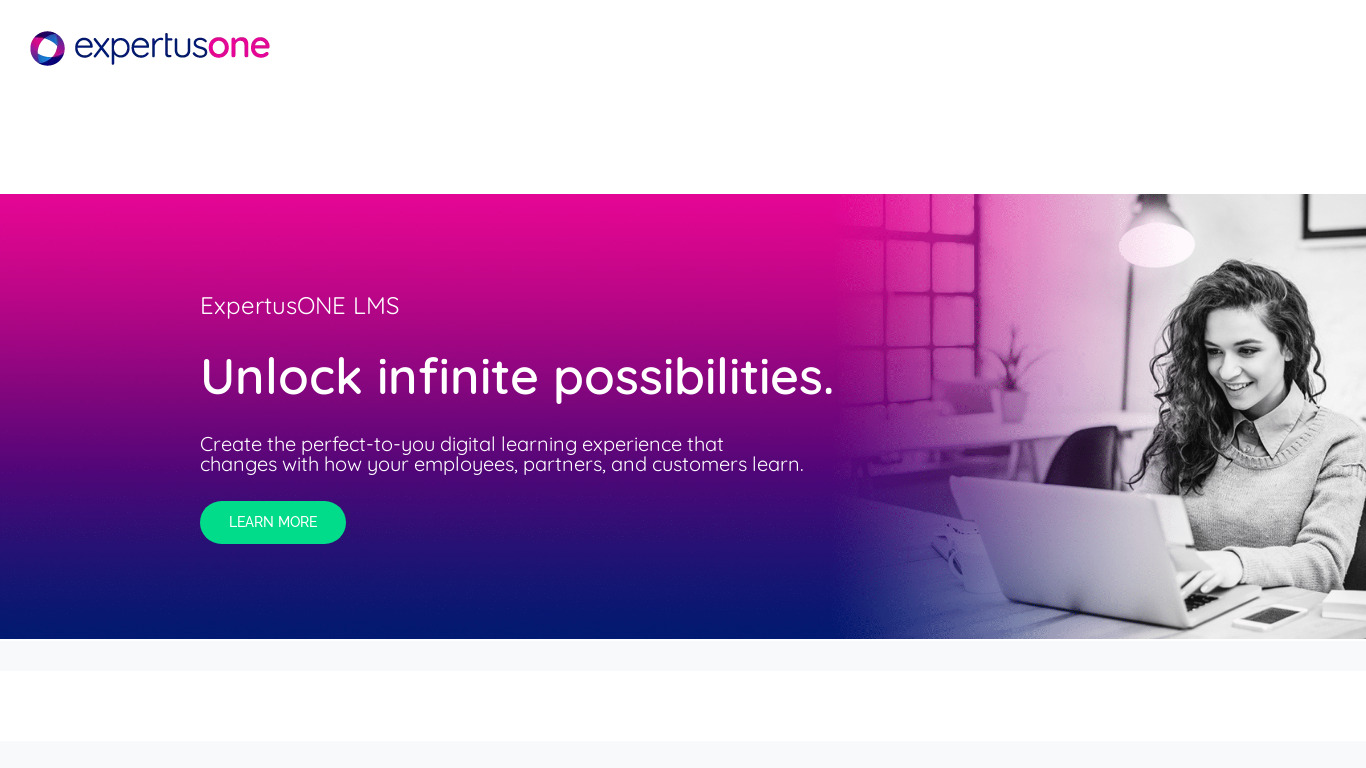 ExpertusONE LMS Landing page