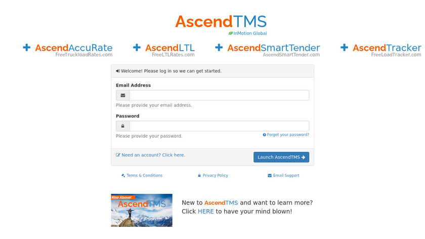 AscendTMS Landing Page