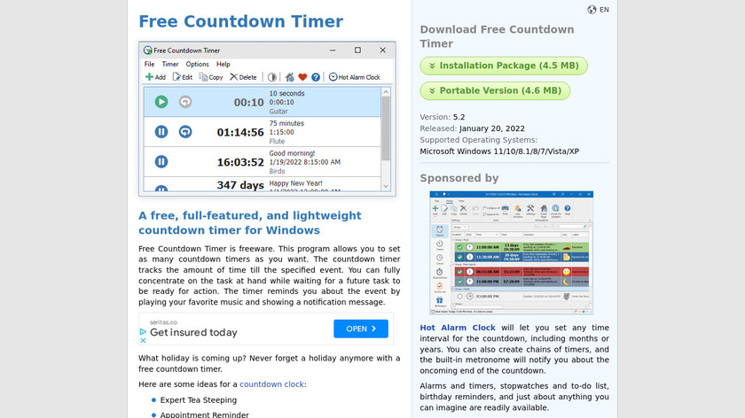 Free Countdown Timer Landing Page