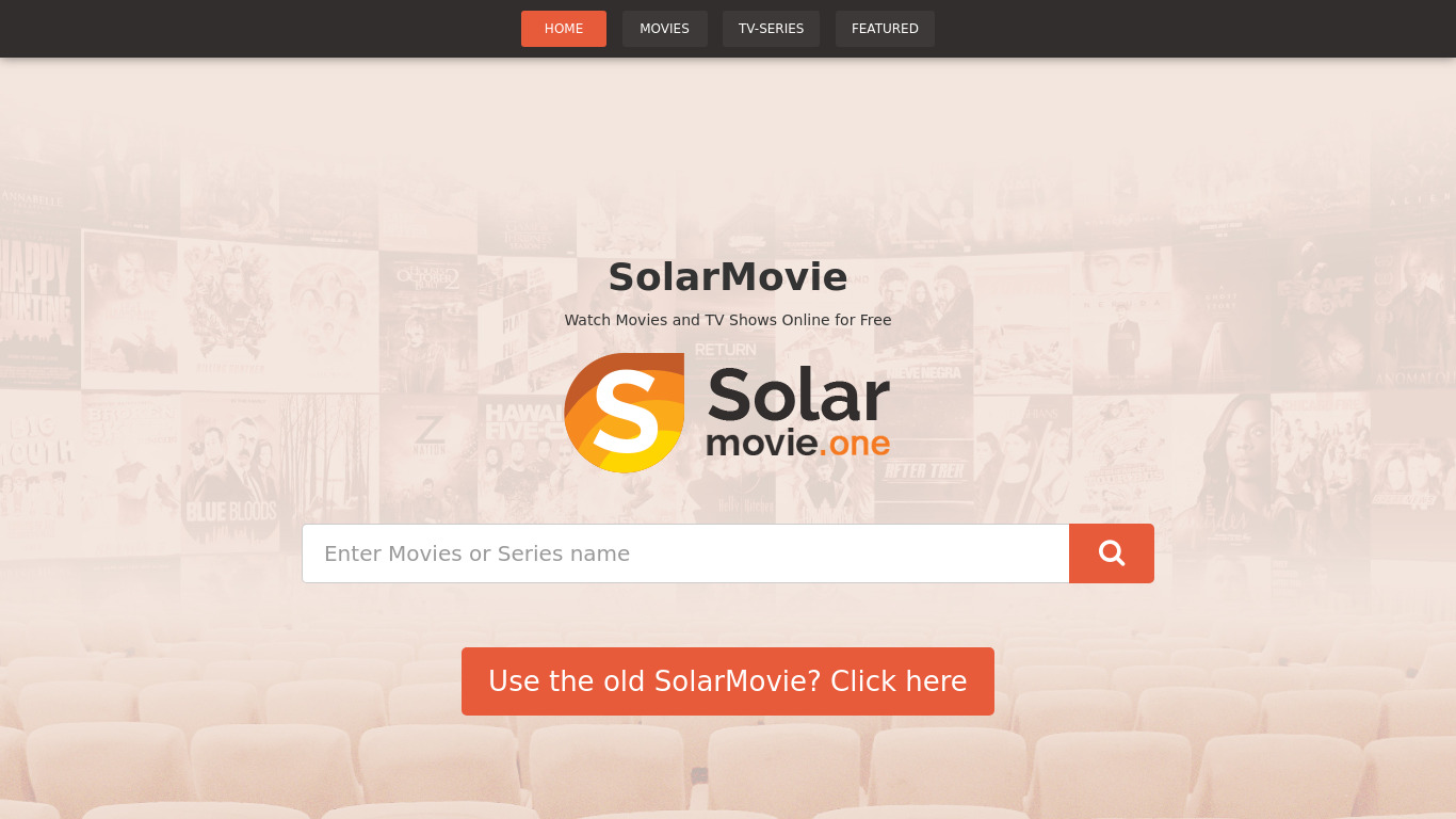 SolarMovie Landing page
