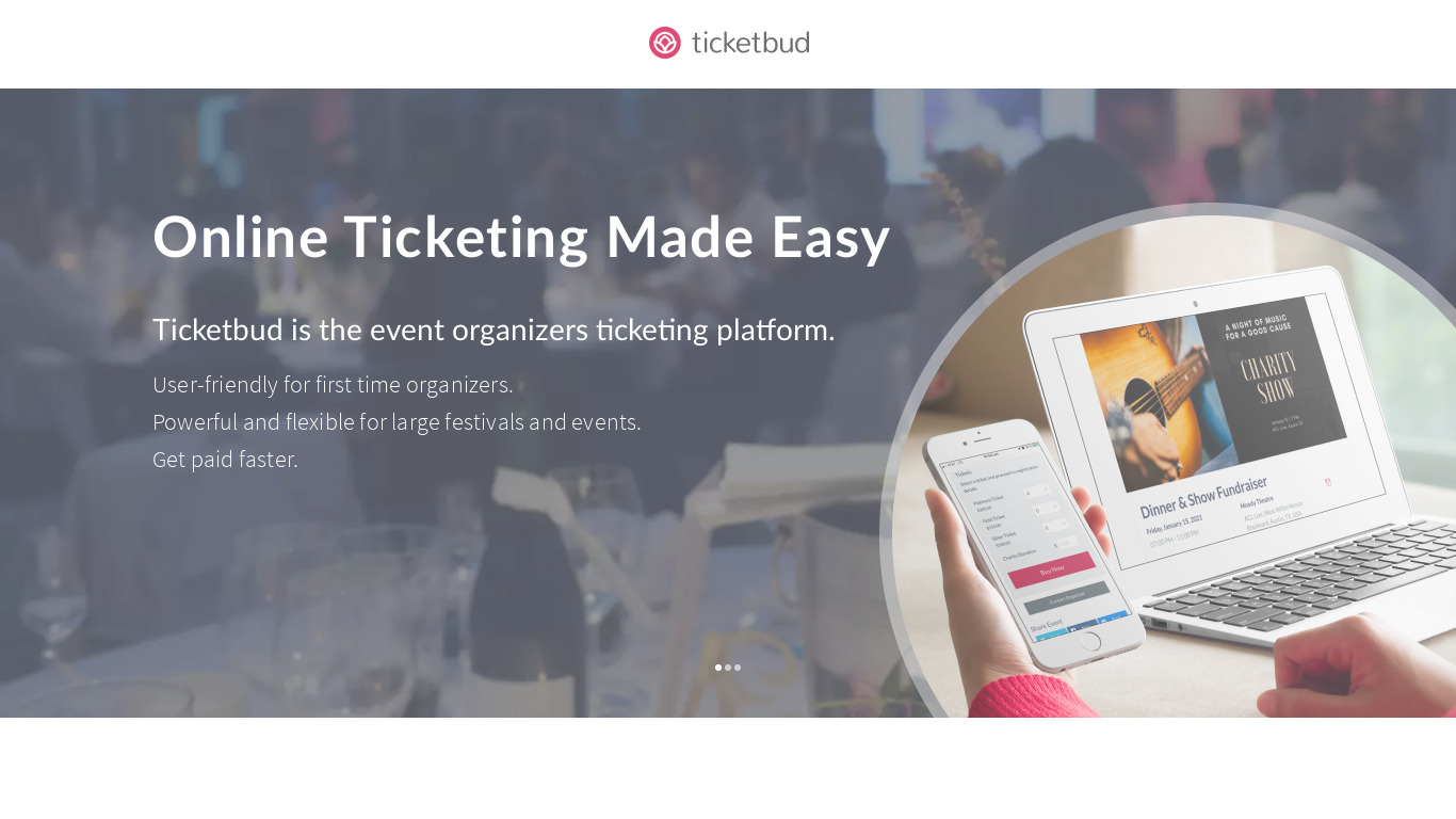 Ticketbud Landing page