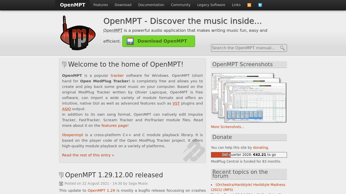 OpenMPT Landing page