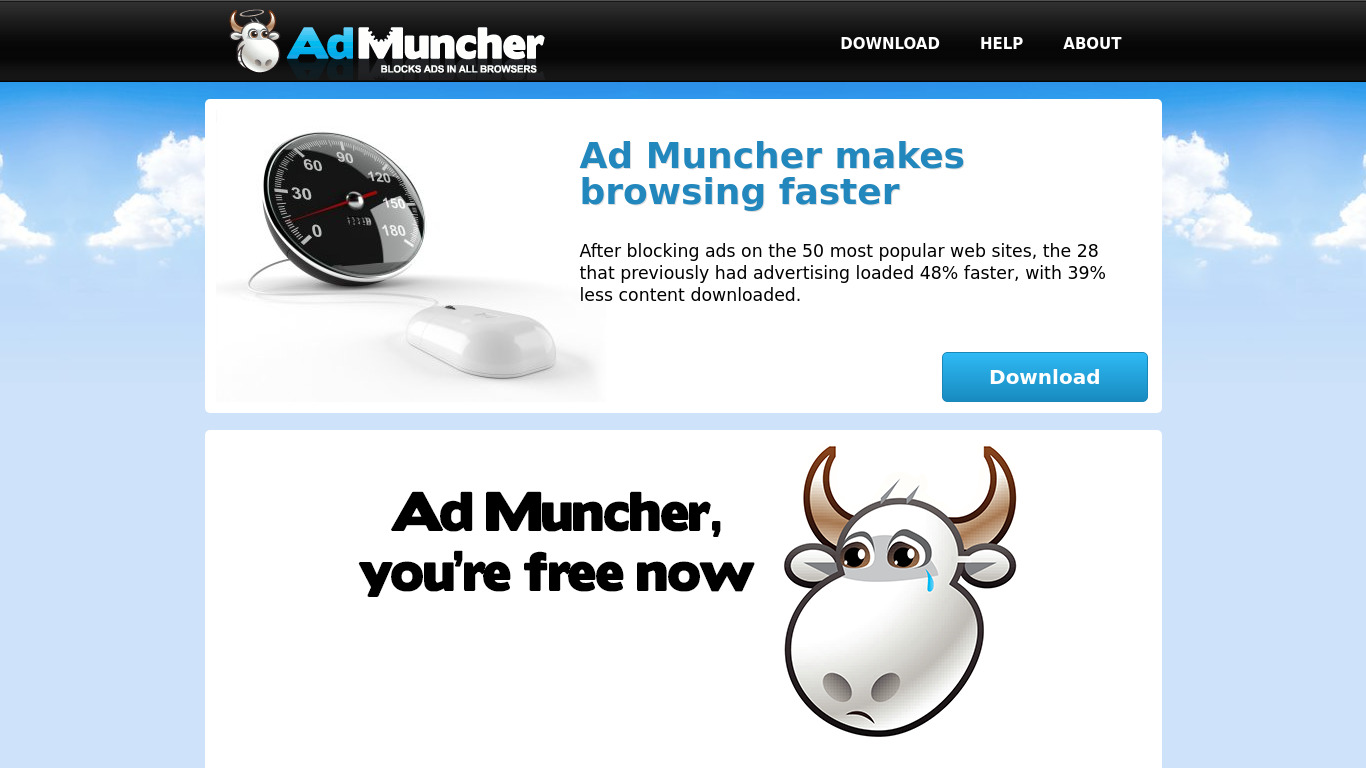 Ad Muncher Landing page