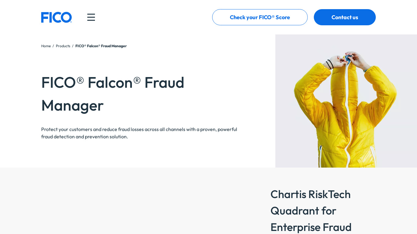 FICO Falcon Fraud Manager Landing page