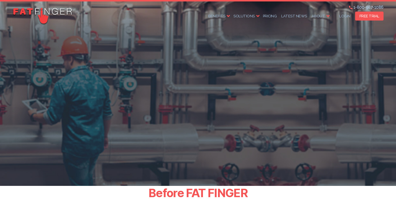 FAT FINGER Landing page