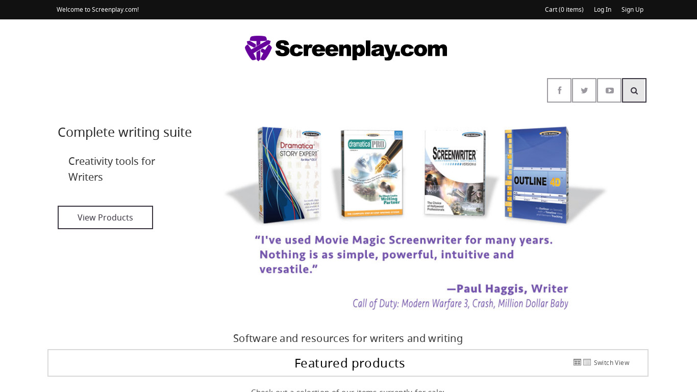 screenplay.com Movie Magic Screenwriter Landing page