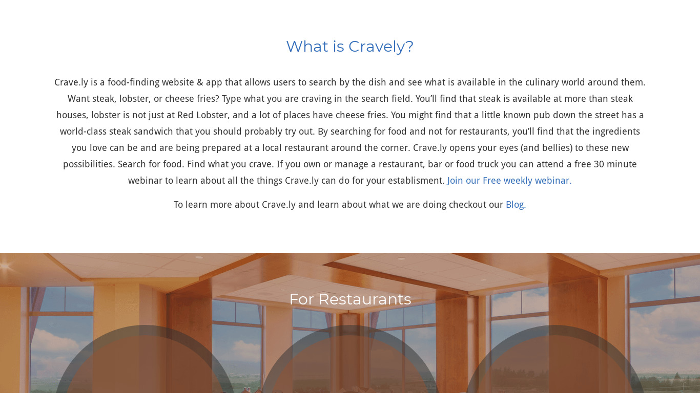Crave.ly Landing page