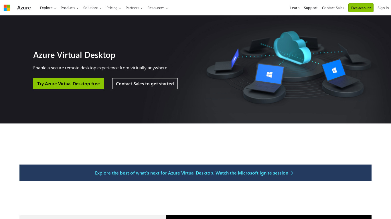 Azure Virtual Desktop Landing page