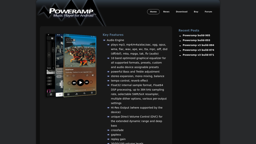 Poweramp Landing Page