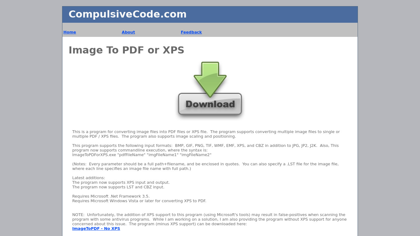 JPEG to PDF Landing page