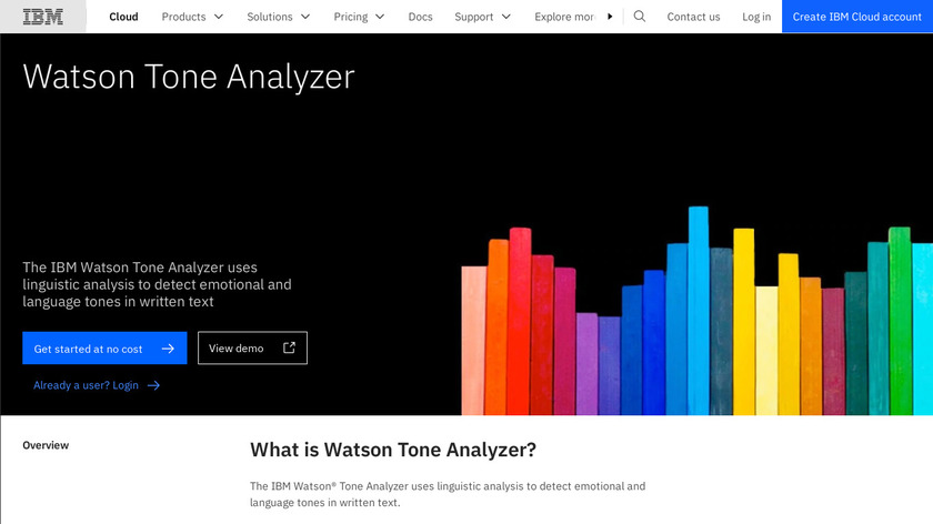 IBM Watson Tone Analyzer Landing Page