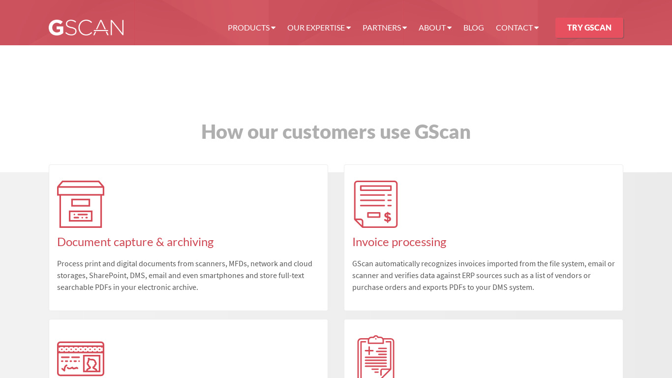GScan Landing page
