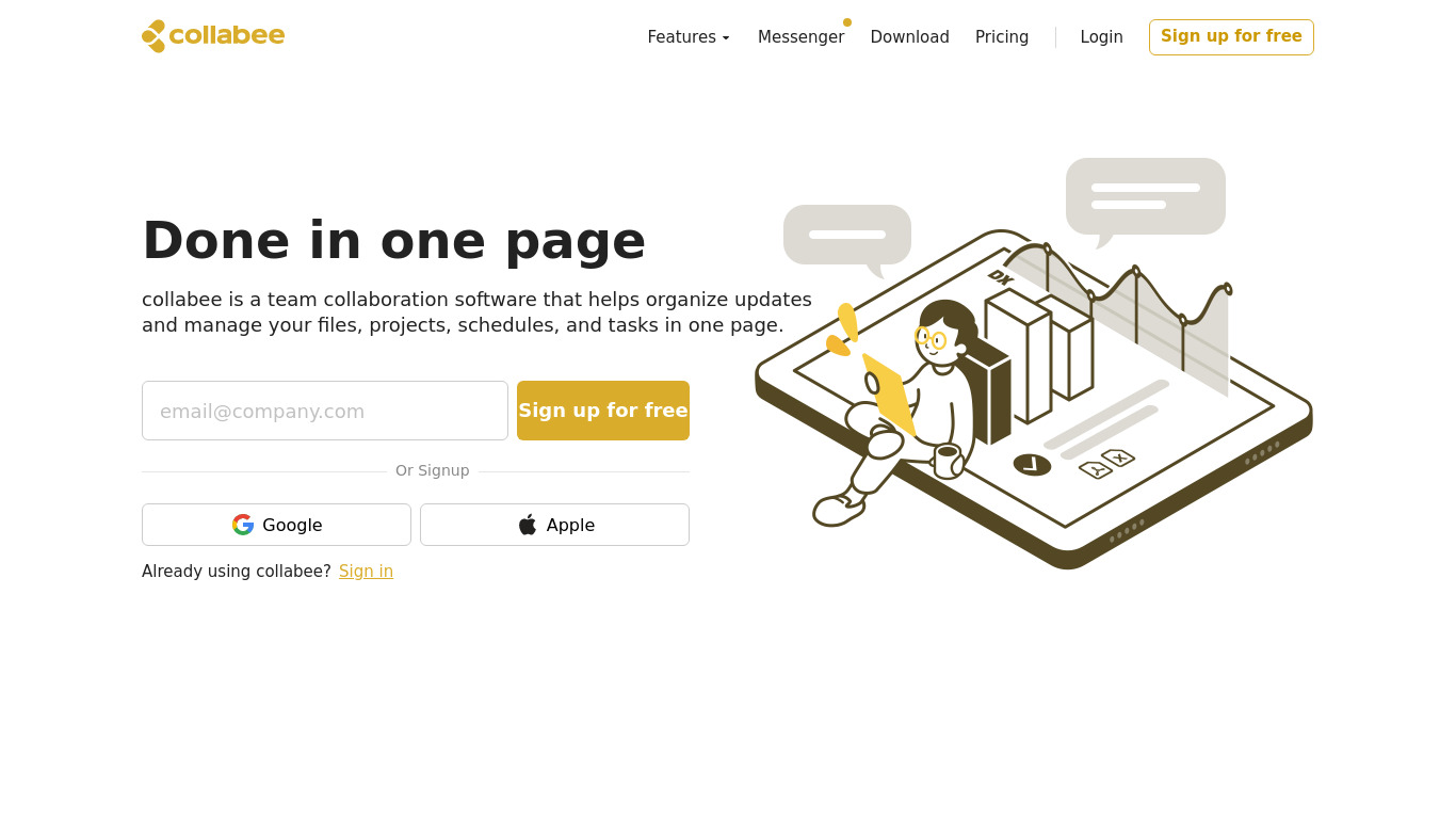 collabee Landing page
