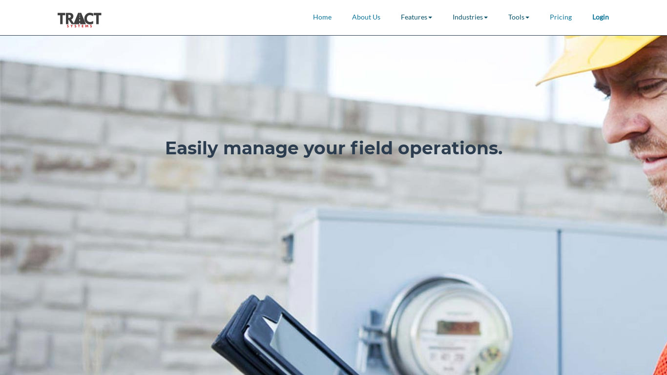 Tract Systems Landing page