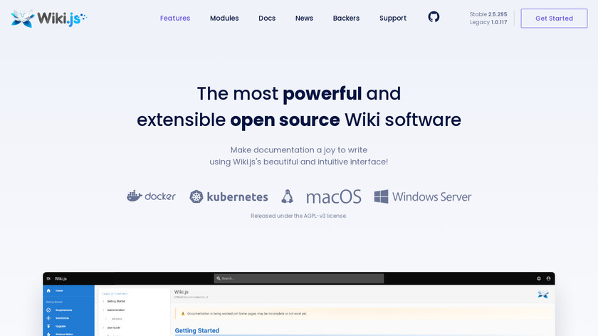 Wiki.js Landing Page