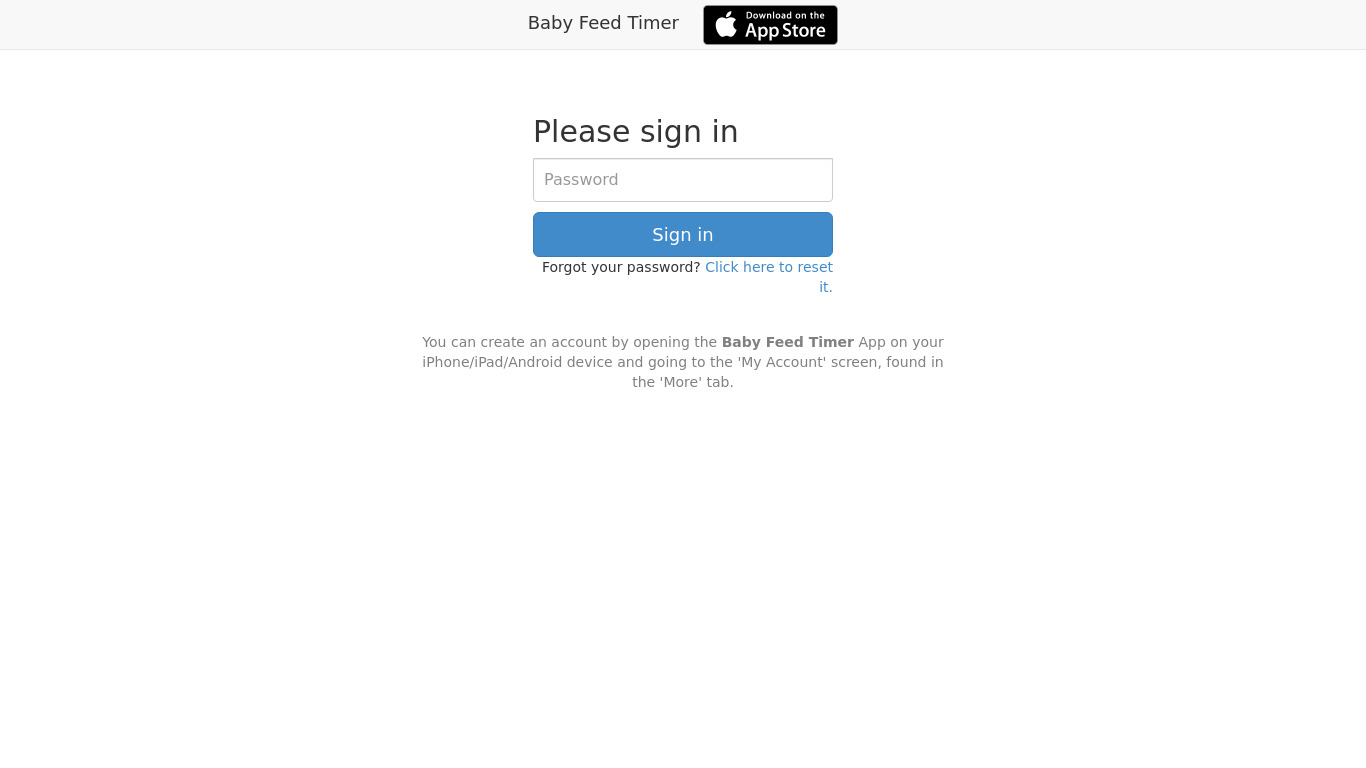 iBaby Feed Timer Landing page