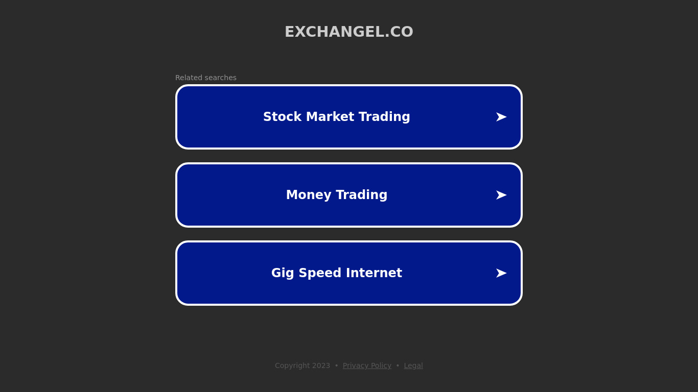 Exchangel Landing page