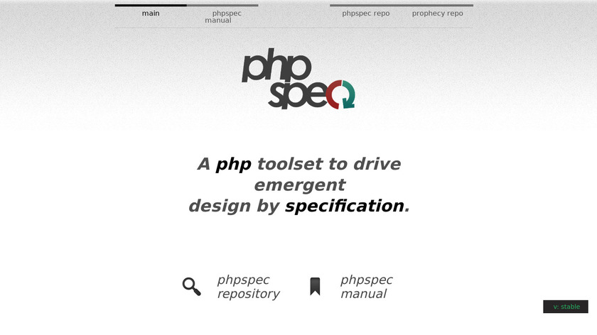 PhpSpec Landing Page