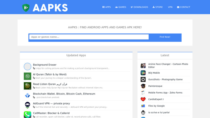 AAPKS Market Landing Page