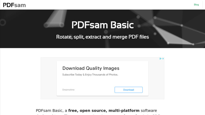 PDFsam Basic Landing Page