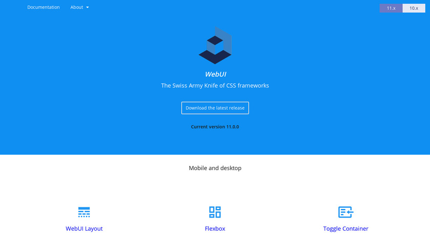 WebUI Landing Page