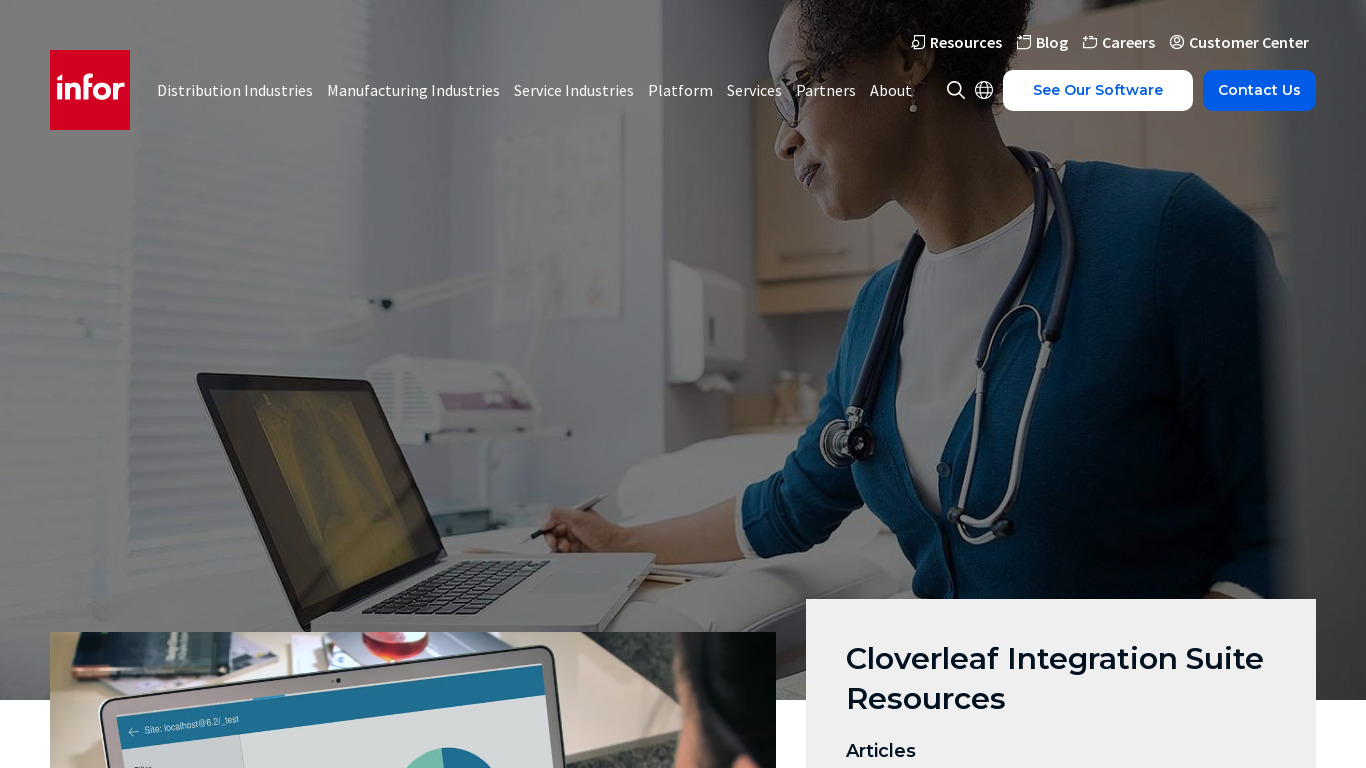 Infor Cloverleaf Integration Suite Landing page