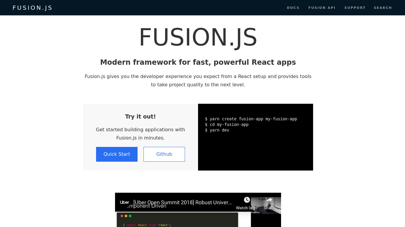 Fusion.js Landing page