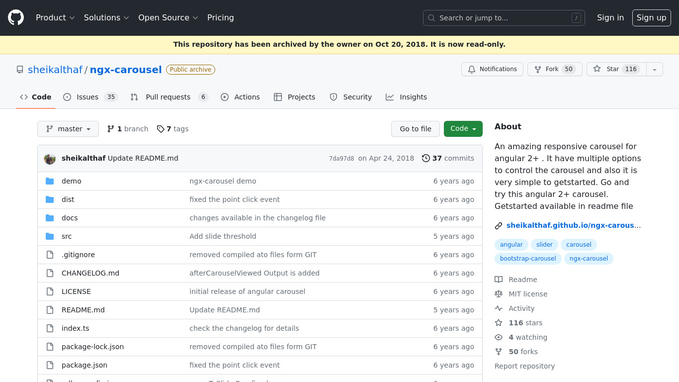 ngx-carousel Landing page