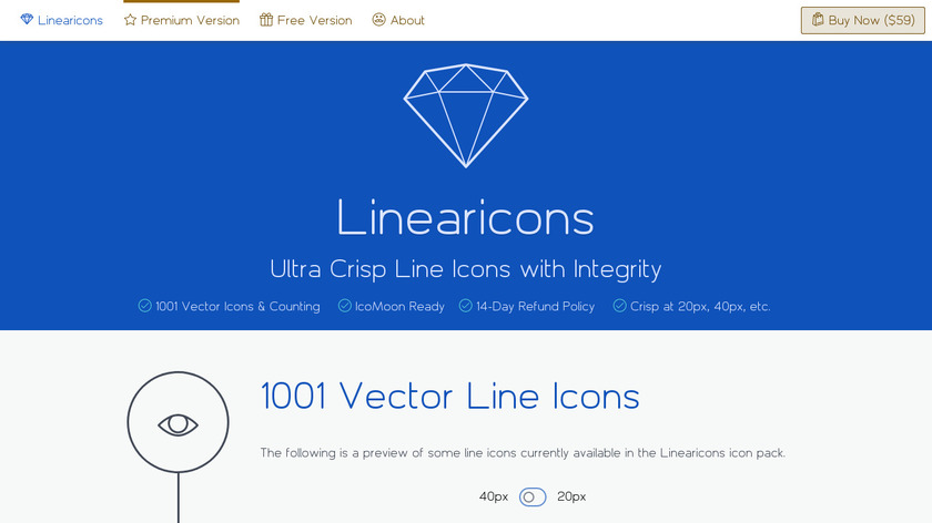 Linearicons Landing Page