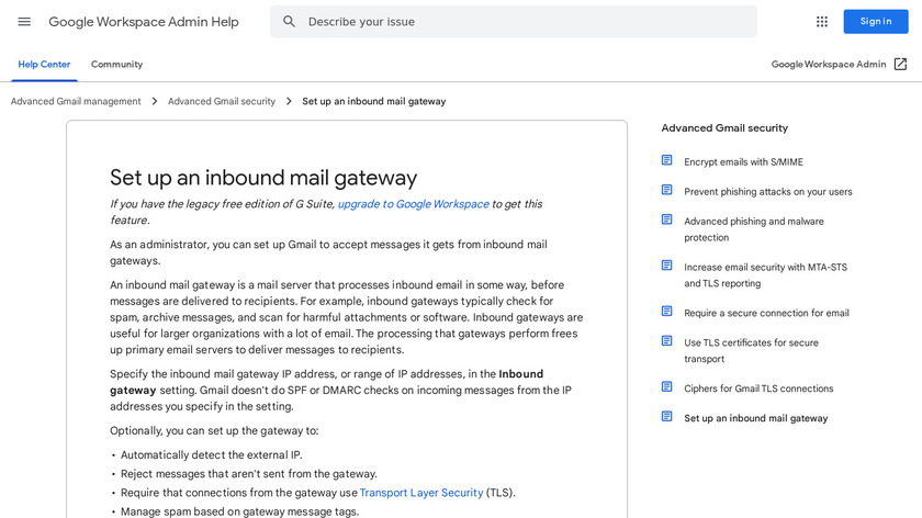 Inbound IVR  for G Suite Landing Page