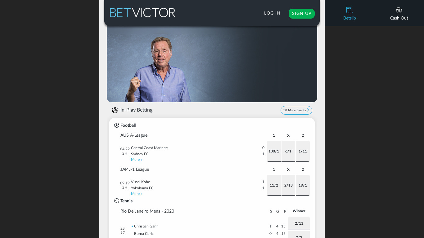 BetVictor Landing page