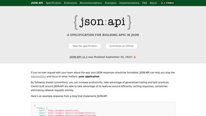 JsonAPI screenshot