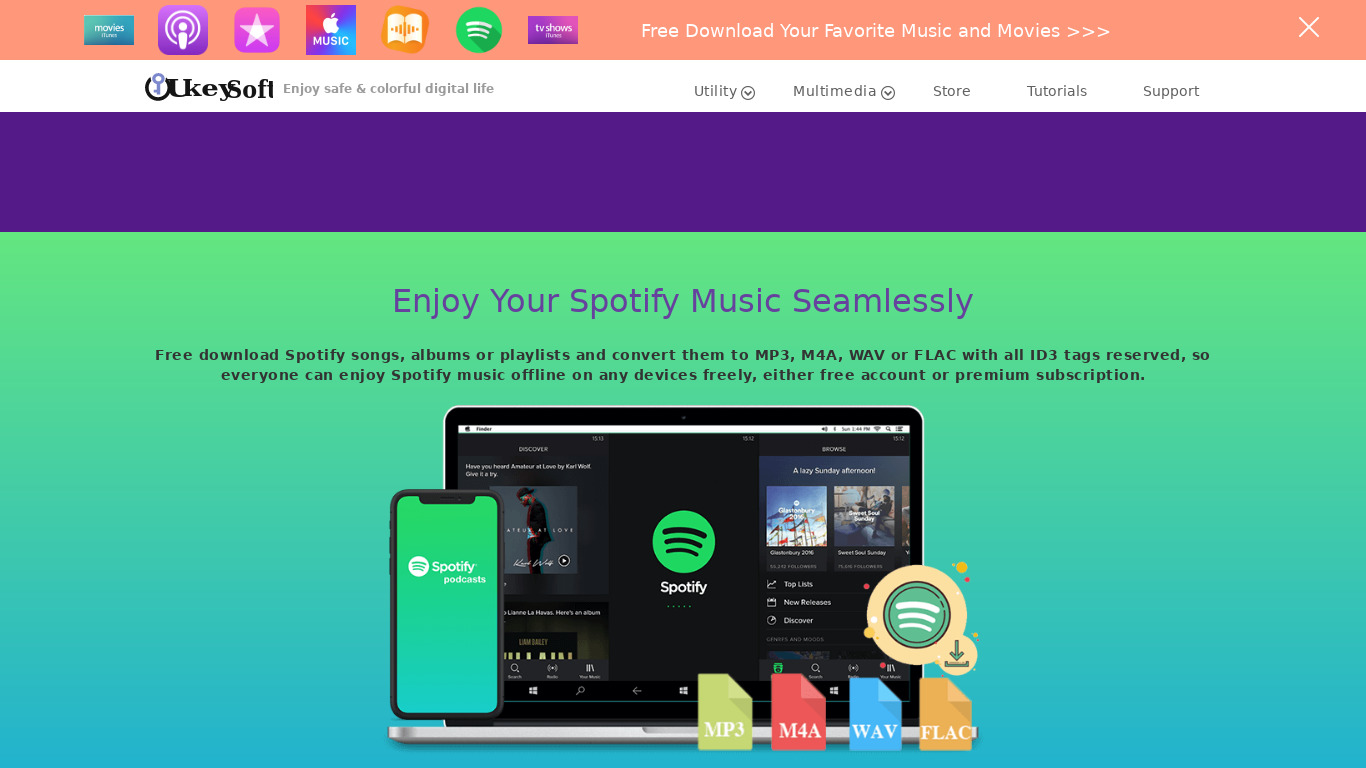 UkeySoft Spotify Music Converter Landing page