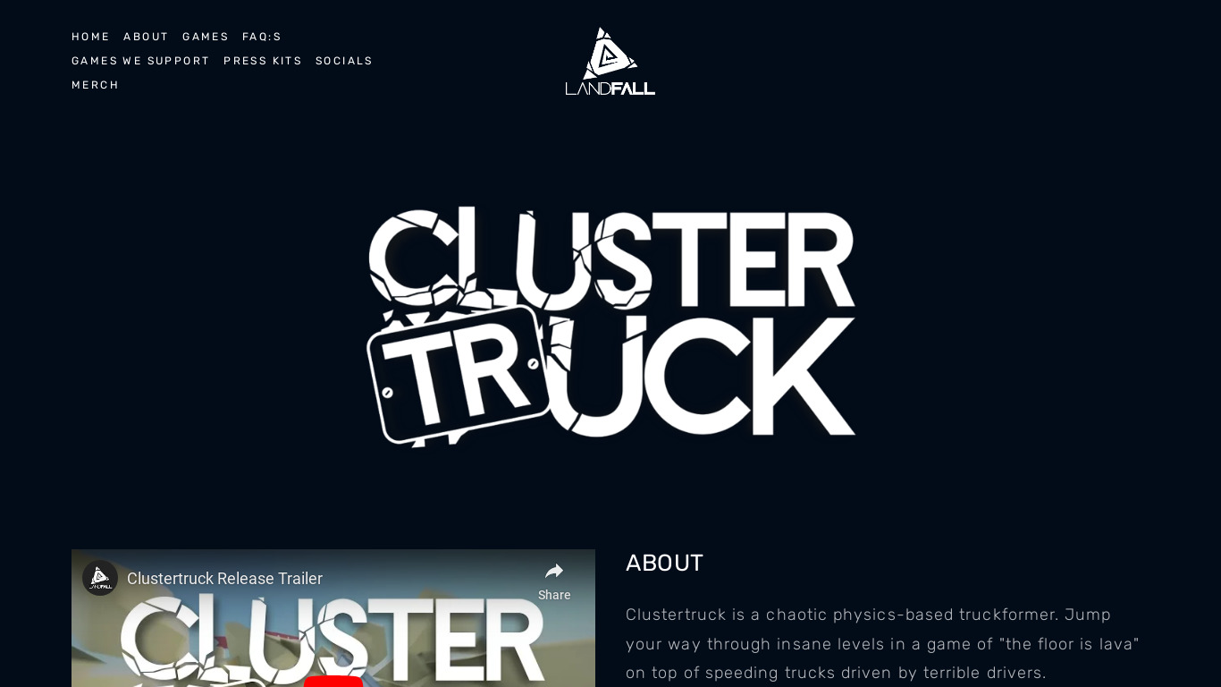 ClusterTruck Landing page