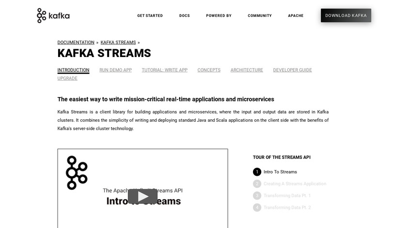 Kafka Streams Landing Page