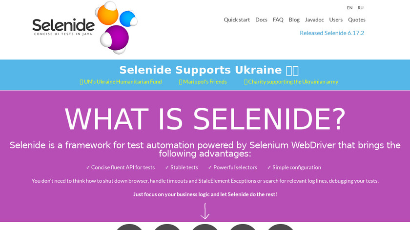 Selenide Landing Page