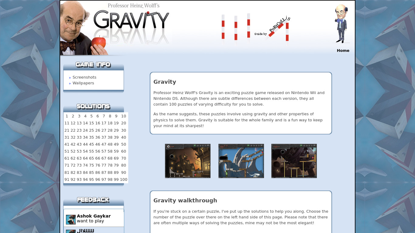 Professor Heinz Wolff’s Gravity Landing page