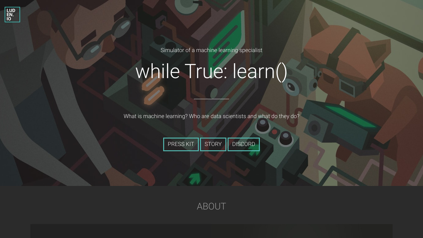 while True: learn() Landing page