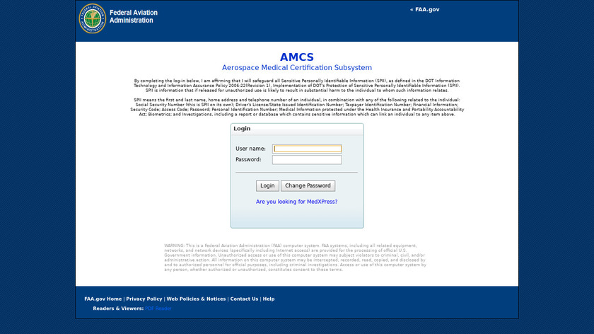 AMCS Landing Page