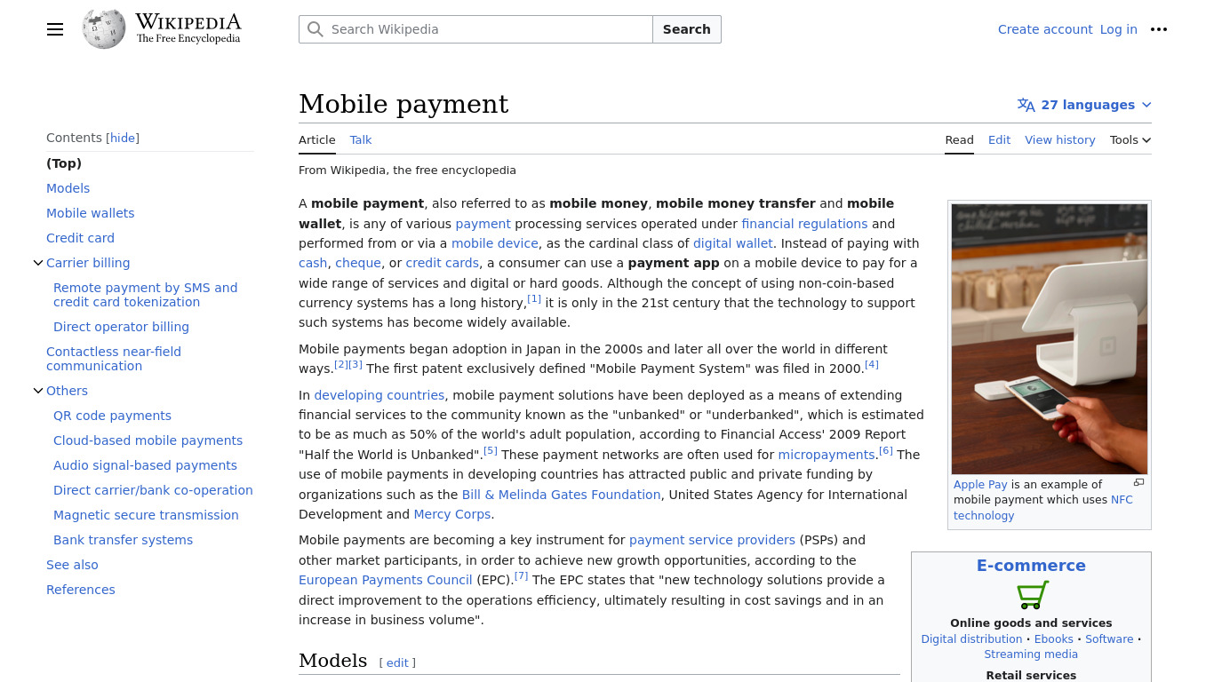 Mobile Payments Landing page