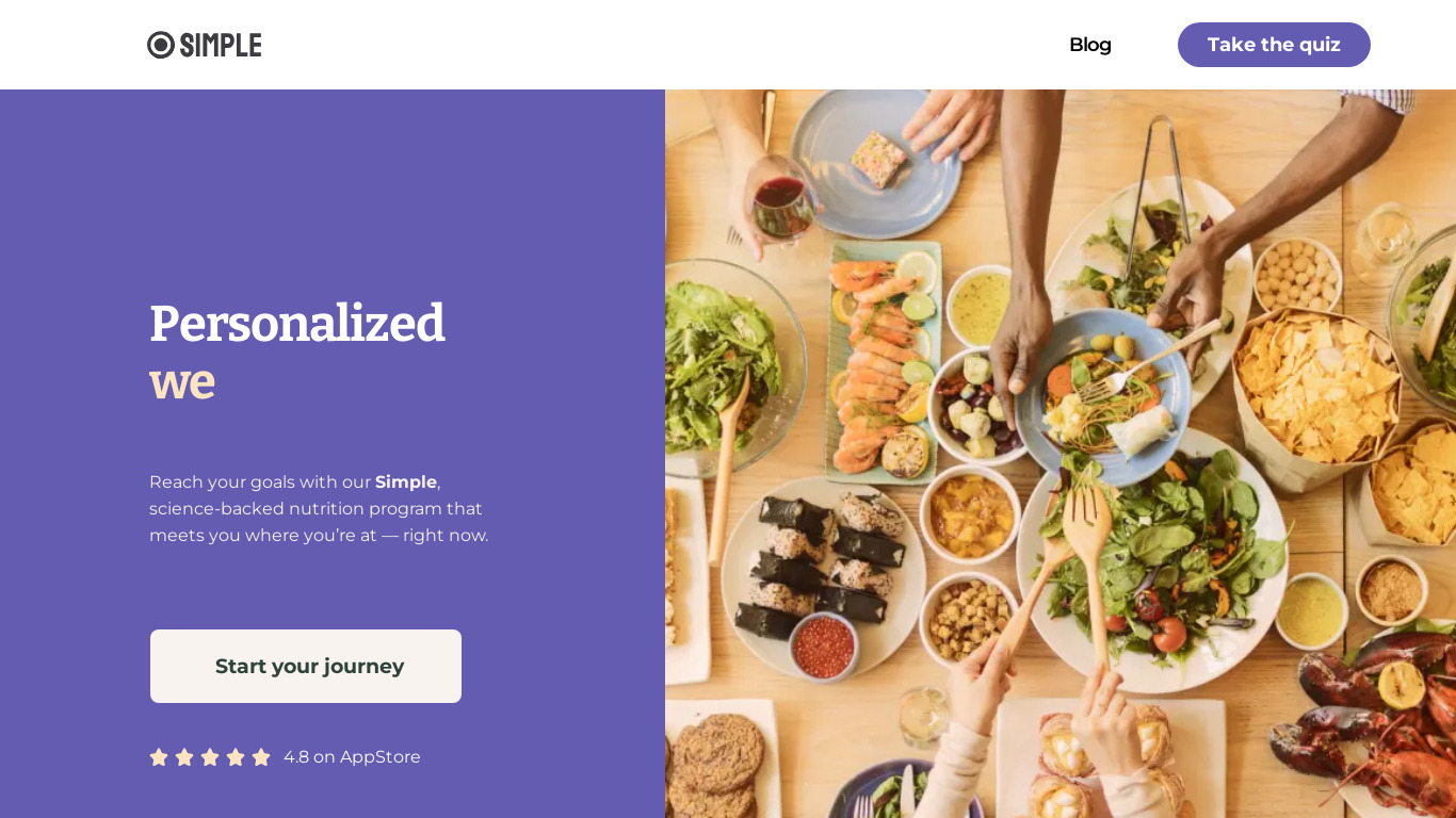 Simple Fasting & Meal Tracker Landing page