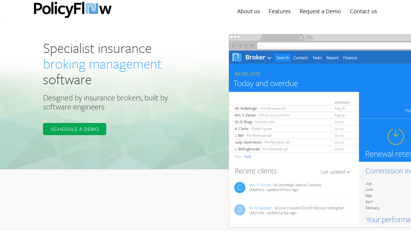 PolicyFlow Landing page